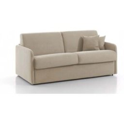 convertiblecenter DELICE - Canapé lit 4 places - Tissu tissé, Beige Microfibre