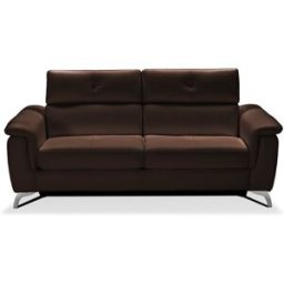 convertiblecenter BARI - Canapé convertible design 2 places - Cuir, Chocolat