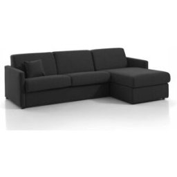 convertiblecenter MURANO - Canapé d'angle convertible 5 places - Tweed, Gris anthracite