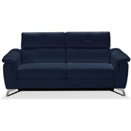 convertiblecenter BARI - Canapé convertible design 3 places - Cuir, Bleu marine