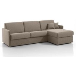 convertiblecenter MONTPELLIER - Canapé d'angle convertible 6 places - Tweed, Taupe clair