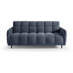 convertiblecenter DOMINO Canapé convertible 3 places - Couchage 140 - Velours texturé, Gris bleuté
