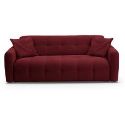 convertiblecenter AURON - Canapé convertible 2 places - Tissu bouclette, Rouge