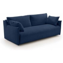 convertiblecenter ATHENES - Canapé convertible 4 places - Velours, Bleu marine