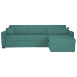 convertiblecenter MILANO - Canapé d'angle convertible 6 places - Tweed, Turquoise