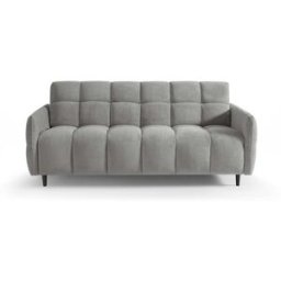 convertiblecenter DOMINO Canapé convertible 2 places - Couchage 120 - Velours texturé, Gris clair