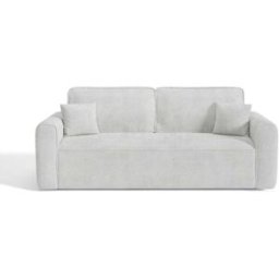 convertiblecenter MANHATTAN Canapé convertible 3 places - Velours, Gris clair