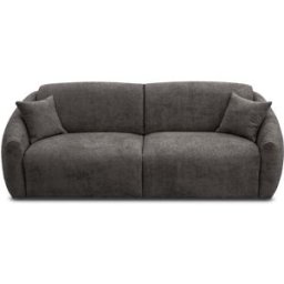convertiblecenter MOUGINS - Canapé convertible 3 places - Velours chenille, Gris souris