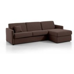 convertiblecenter METZ Canapé d'angle convertible 4 places - Tweed, Chocolat