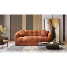 convertiblecenter TRAPEZE Canapé convertible 4 places - Velours, Rouille