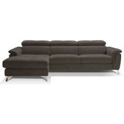 convertiblecenter BARI - Canapé d'angle convertible 6 places - Gauche - Nabuck, Taupe