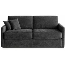 convertiblecenter PALAISEAU - Canapé convertible 4 places - Velours, Gris anthracite