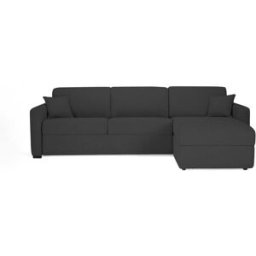 convertiblecenter MANOSQUE - Canapé d'angle convertible 5 places - Tweed, Gris anthracite