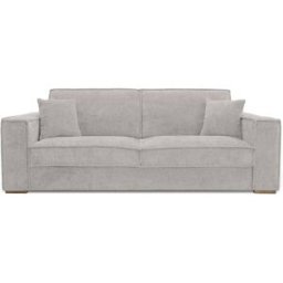 convertiblecenter HOSSEGOR - Canapé convertible 4 places - Velours texturé, Gris clair