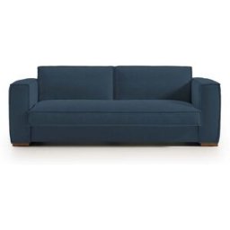 convertiblecenter BALDO - Canapé convertible 4 places - Velours texturé, Gris bleuté