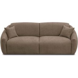 convertiblecenter MOUGINS - Canapé convertible 3 places - Velours chenille, Taupe clair