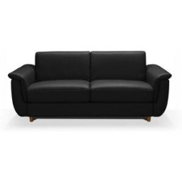 convertiblecenter COURCHEVEL - Canapé convertible design 4 places - Cuir, Noir
