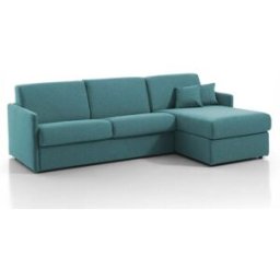 convertiblecenter MONTPELLIER - Canapé d'angle convertible 6 places - Tweed, Turquoise