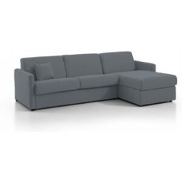 convertiblecenter METZ Canapé d'angle convertible 6 places - Tweed, Gris bleuté