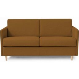 convertiblecenter VALLAURIS - Canapé convertible 2 places - Tweed, Moutarde