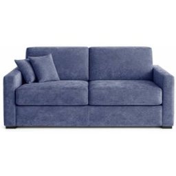 convertiblecenter PASSY - Canapé convertible 3 places - Velours, Gris bleuté