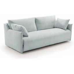 convertiblecenter ATHENES - Canapé convertible 2 places - Velours, Bleu ciel