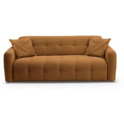 convertiblecenter AURON - Canapé convertible 3 places - Tissu bouclette, Moutarde