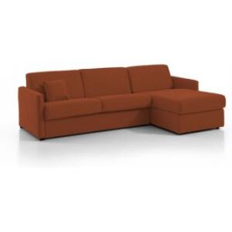 convertiblecenter METZ Canapé d'angle convertible 6 places - Tweed, Rouille