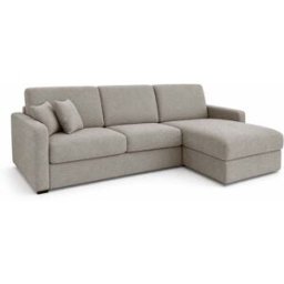 convertiblecenter PASSY - Canapé d'angle convertible 4 places - Velours, Taupe