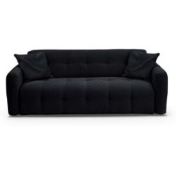 convertiblecenter AURON - Canapé convertible 4 places - Tissu bouclette, Noir