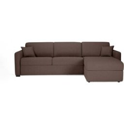 convertiblecenter MANOSQUE - Canapé d'angle convertible 4 places - Tweed, Chocolat