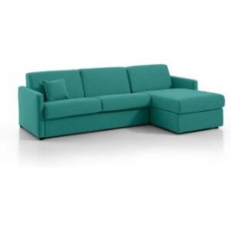convertiblecenter METZ Canapé d'angle convertible 6 places - Tweed, Turquoise