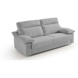 convertiblecenter RODEZ - Canapé convertible 3 places - Velours, Gris souris