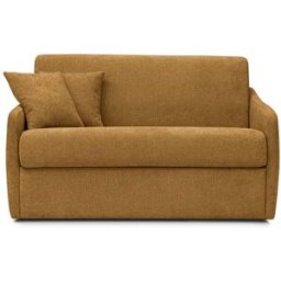 convertiblecenter QUIBERON - Fauteuil convertible 100 x 190 cm - Velours texturé, Moutarde