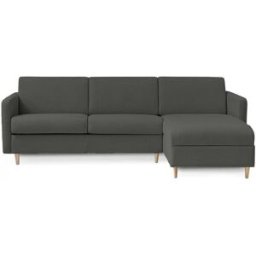 convertiblecenter CANNES - Canapé d'angle convertible 5 places - Tweed, Gris souris