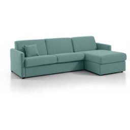 convertiblecenter METZ Canapé d'angle convertible 5 places - Tweed, Vert deau