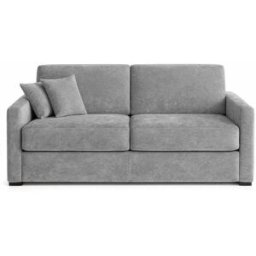convertiblecenter PALAVAS - Grand canapé convertible 4 places - Velours, Gris souris