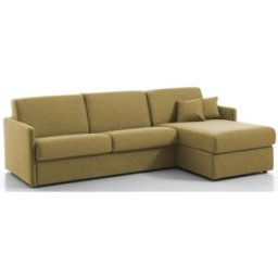 convertiblecenter DEAUVILLE - Canapé d'angle convertible 5 places - Tweed, Moutarde