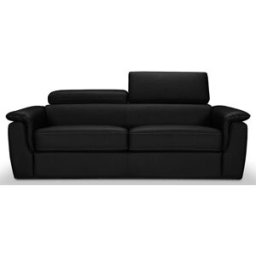 convertiblecenter PERLA - Canapé convertible 3 places - Cuir, Noir