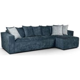 convertiblecenter TOULON - Canapé d'angle convertible 6 places - Velours, Bleu marine