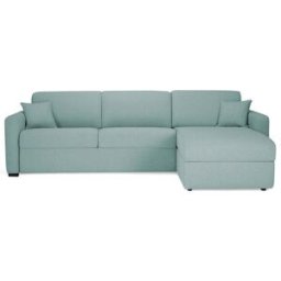 convertiblecenter MILANO - Canapé d'angle convertible 6 places - Tweed, Vert deau