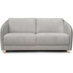 convertiblecenter MERIBEL - Canapé convertible scandinave 4 places - Velours déperlant, Gris clair