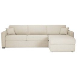 convertiblecenter MILANO - Canapé d'angle convertible 4 places - Tweed, Ecru
