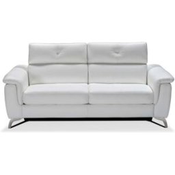 convertiblecenter BARI - Canapé convertible design 3 places - Cuir, Blanc