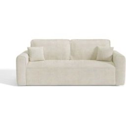 convertiblecenter MANHATTAN Canapé convertible 3 places - Velours, Ecru