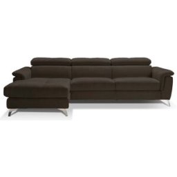 convertiblecenter BARI - Canapé d'angle convertible 4 places - Gauche - Nabuck, Chocolat