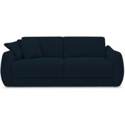 convertiblecenter PALMA - Canapé convertible 3 places - Velours texturé, Bleu marine