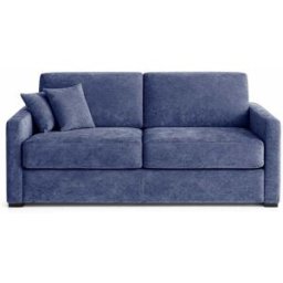 convertiblecenter PALAVAS - Grand canapé convertible 4 places - Velours, Gris bleuté