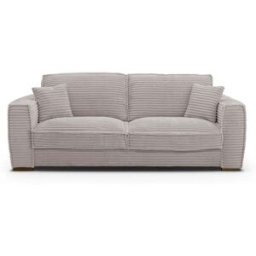 convertiblecenter THEOULE - Canapé convertible 3 places - Velours Côtelé, Gris clair