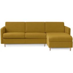 convertiblecenter CANNES - Canapé d'angle convertible 6 places - Tweed, Moutarde